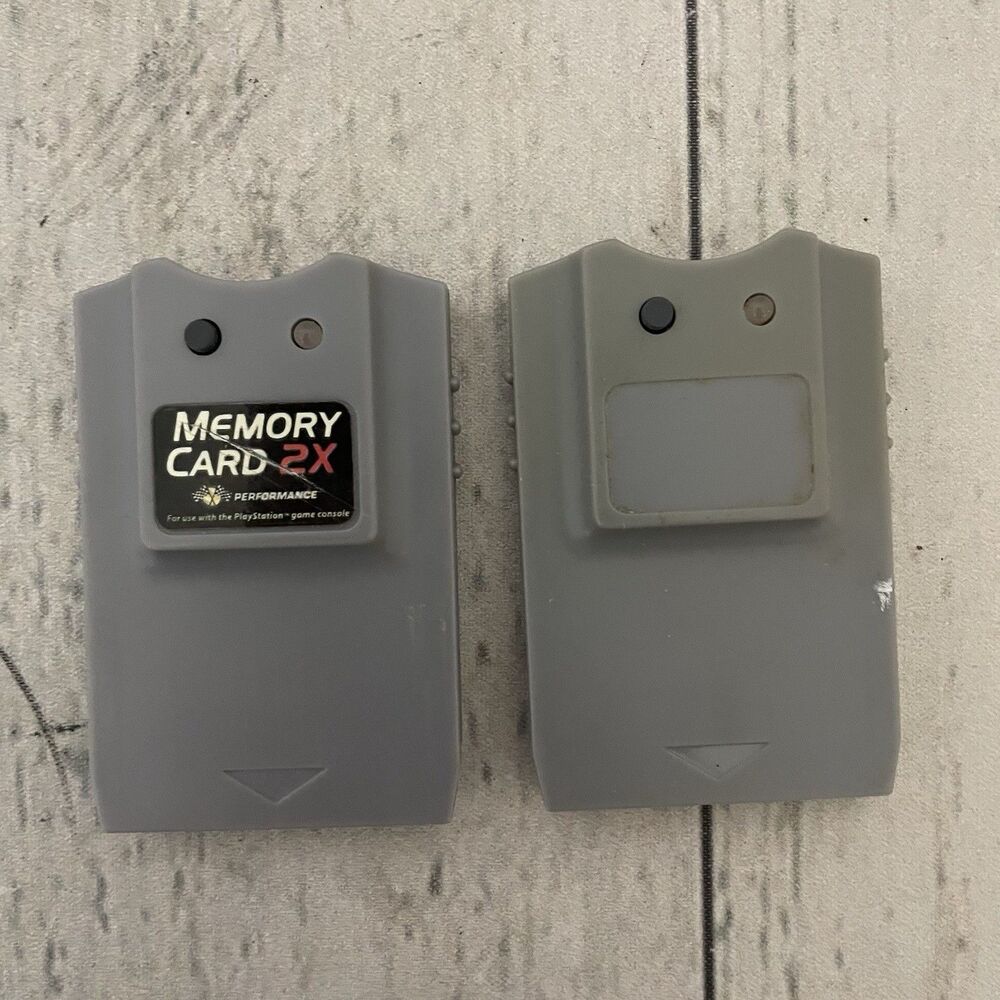 2x PlayStation 1 PS1 Memory Card Performance PSX Game Save Storage
